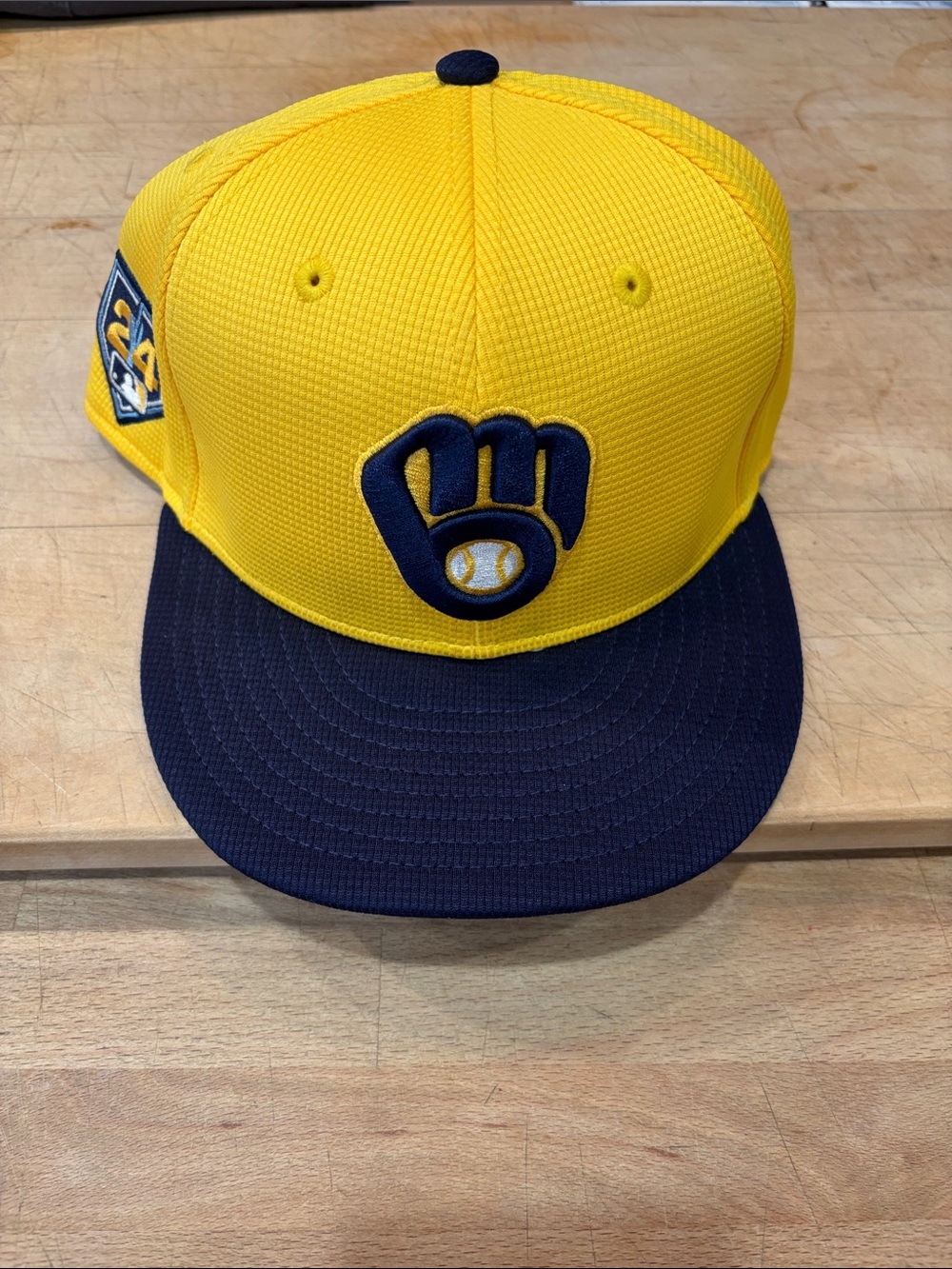 New Era Yellow and Navy Baseball Cap with Embroidered Team Logo
